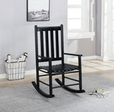 Annie Slat Back Solid Wood Rocking Chair Black